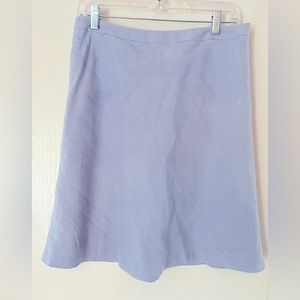 Ann Taylor Petites spring skirt embroidered pale blue lined.